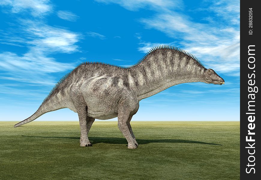 Computer generated 3D illustration with the Dinosaur Amargasaurus