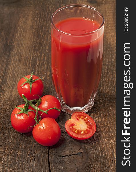 Glass of tomato juice