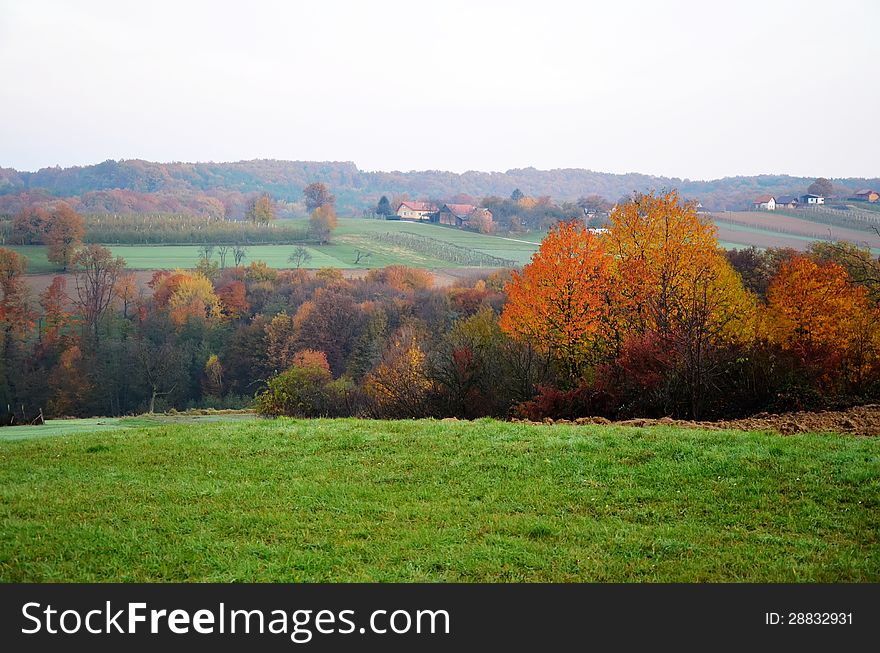 Beautiful colors of landscape in autumn