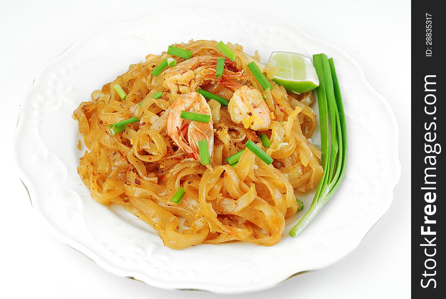 Thailand's national dishes, stir-fried rice noodles (Pad Thai). Thailand's national dishes, stir-fried rice noodles (Pad Thai)