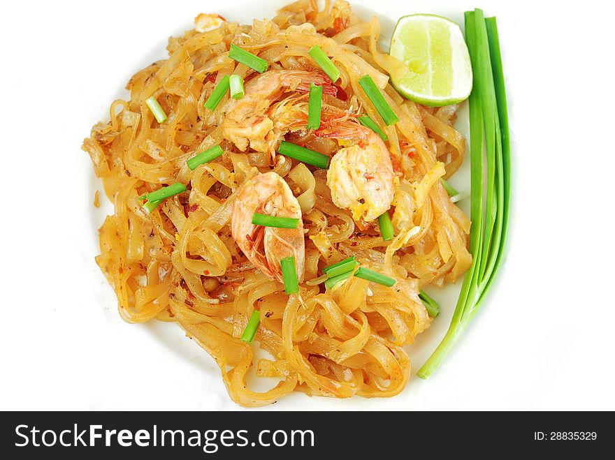 Thailand's national dishes, stir-fried rice noodles (Pad Thai). Thailand's national dishes, stir-fried rice noodles (Pad Thai)