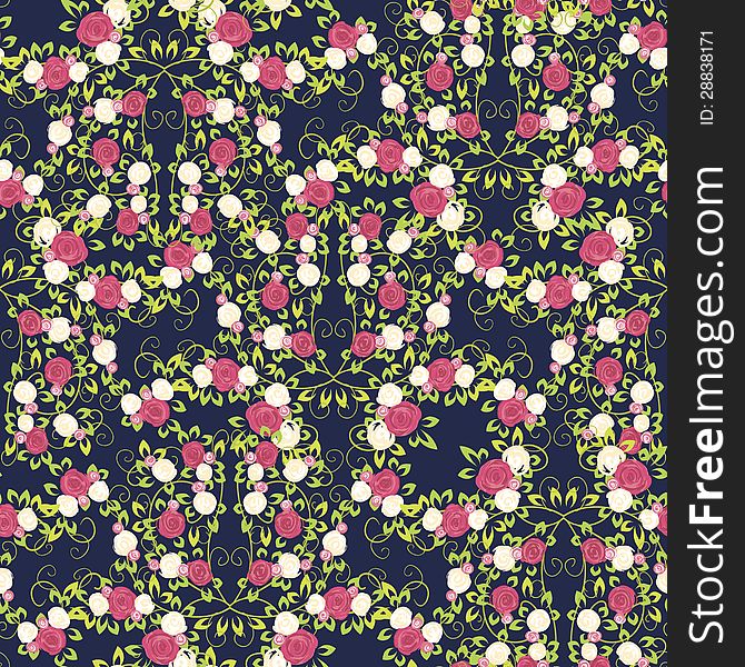 Vector seamless background with flowers