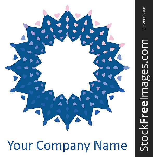 Elegant blue logo with particles. Elegant blue logo with particles