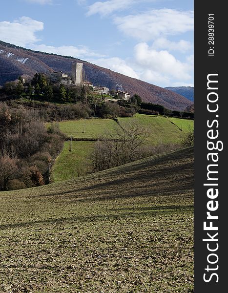 Marche landscape in the winter season