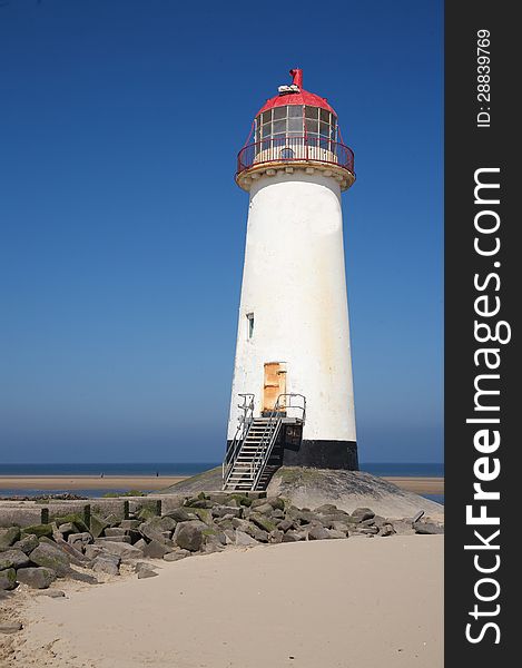 Disused lighthouse on the beach of talacre, north Wales. Disused lighthouse on the beach of talacre, north Wales.