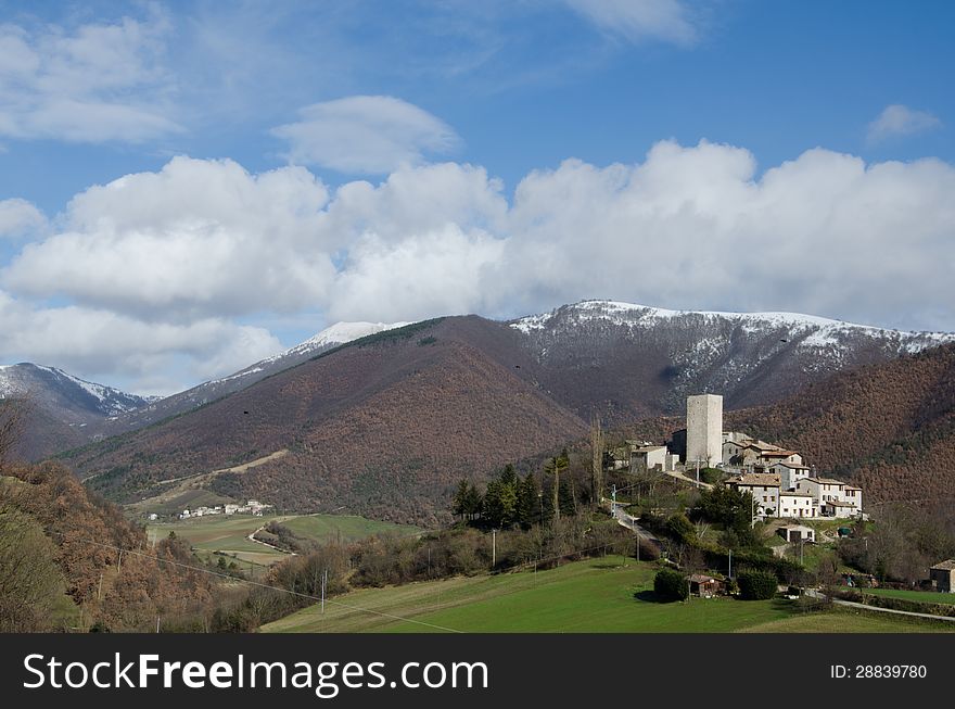 A view of marche mountain village