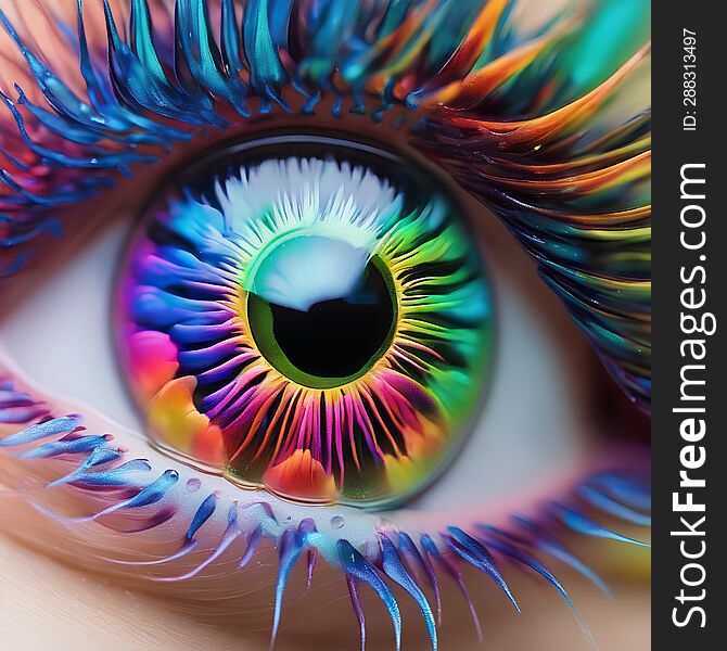 Beautiful colorful eye art image