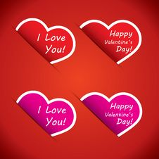 Heart Icons - I Love Your And Happy Valentines Day Stock Photos