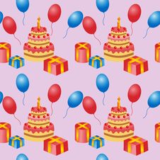 Birthday Is A Seamless Pattern. Royalty Free Stock Images Birthday Is A Seamless Pattern. Royalty Free Stock Images