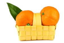 Tangerine In Basket On White Royalty Free Stock Photography Tangerine In Basket On White Royalty Free Stock Photography