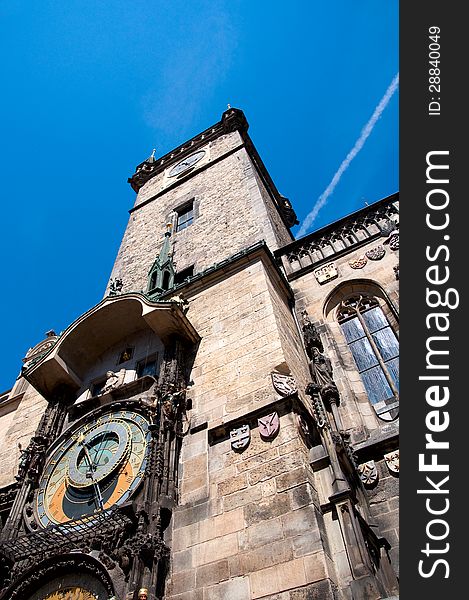 Detail from old clock tower in center of prague. Detail from old clock tower in center of prague