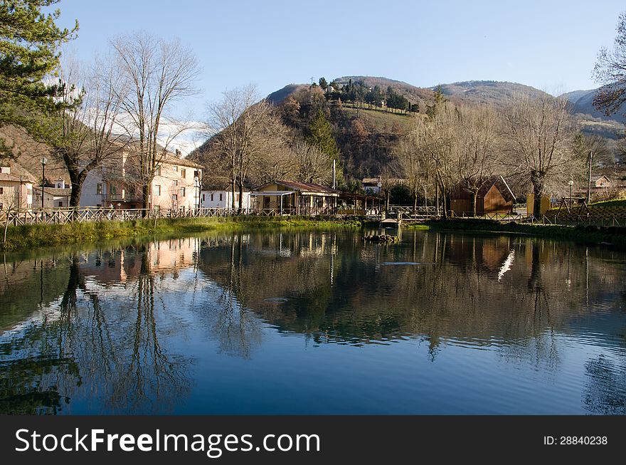 Little Lake In The Marche Region, Visso, Italy