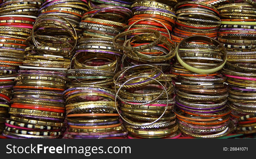 A Background Image of Colourful Wrist Bangles.