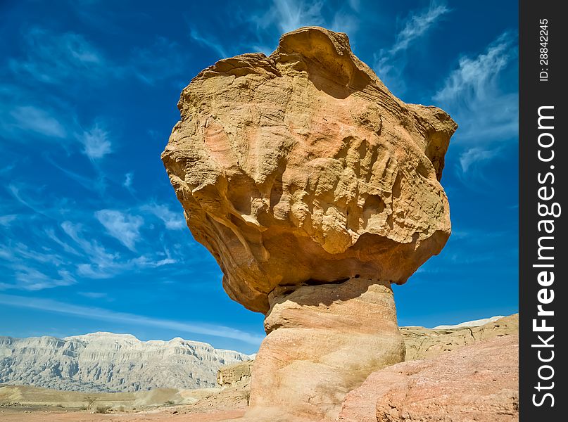 Geological formation in desert park of Timna, Israel (Desertâ€™s mushroom). Geological formation in desert park of Timna, Israel (Desertâ€™s mushroom)