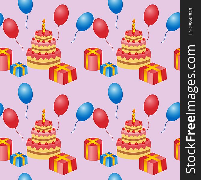 On a picture a Birthday is a seamless pattern is presented. On a picture a Birthday is a seamless pattern is presented.