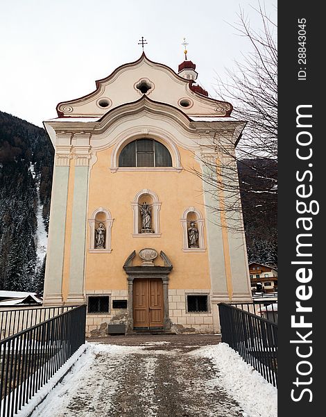 The church facade of Villa Ottone (South Tyrol). The church facade of Villa Ottone (South Tyrol)