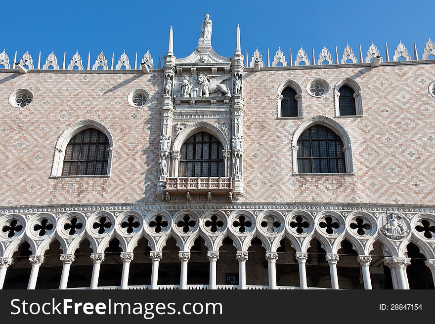 Facade of Doges Palace Venice