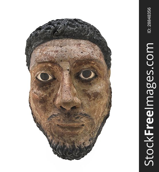 Head bust of Egyptian man isolated