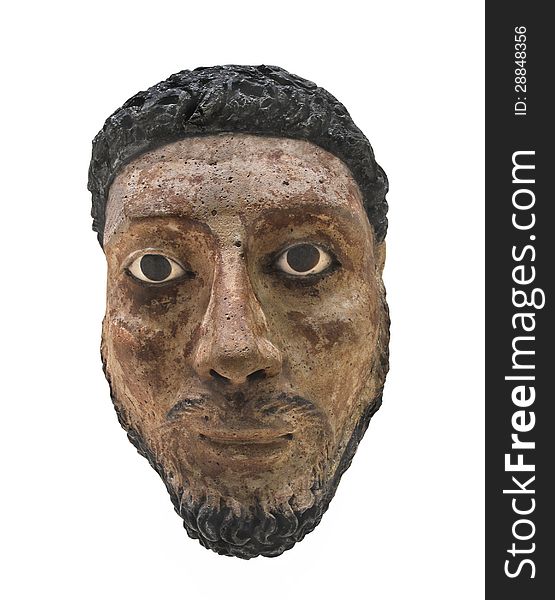 Head Bust Of Egyptian Man Isolated