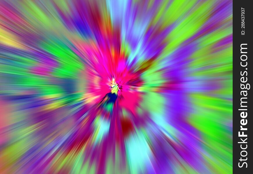 a zoom blur abstract in vivid vibrant colors