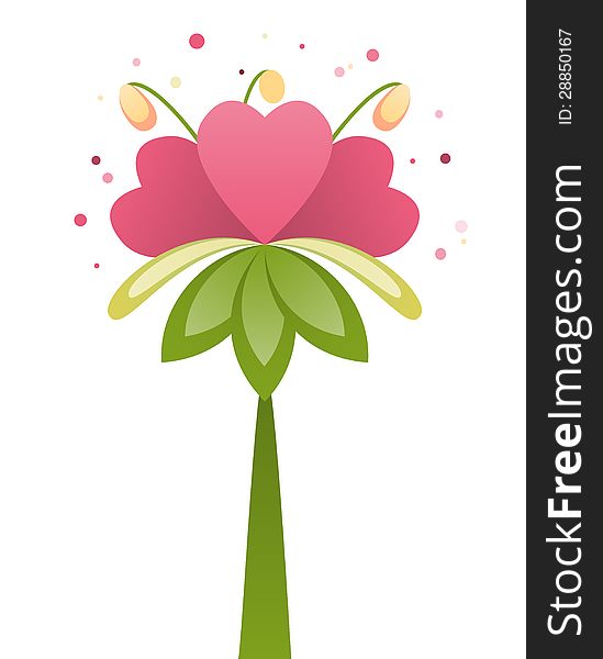 Heart and flower decoration vector. Heart and flower decoration vector
