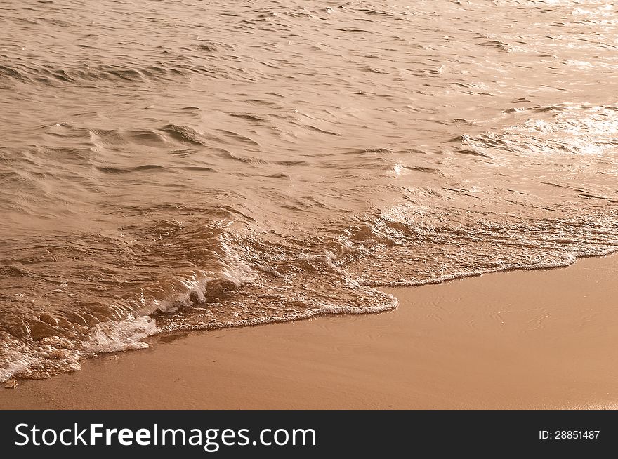 Golden time on the sea shore