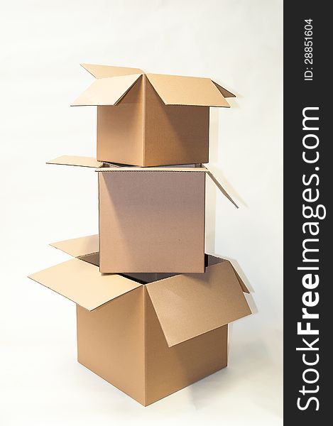 Three boxes from cardboard -