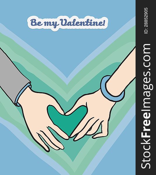 Two hands of man and woman holding heart shape, vector illustration for Valentines day. concept image of love, family, togetherness, feeling, dating. Two hands of man and woman holding heart shape, vector illustration for Valentines day. concept image of love, family, togetherness, feeling, dating.