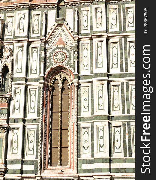 Detail on the Cathedral Florence. Detail on the Cathedral Florence