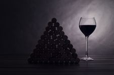Glass With Red Wine Near Wine Jams Royalty Free Stock Images Glass With Red Wine Near Wine Jams Royalty Free Stock Images