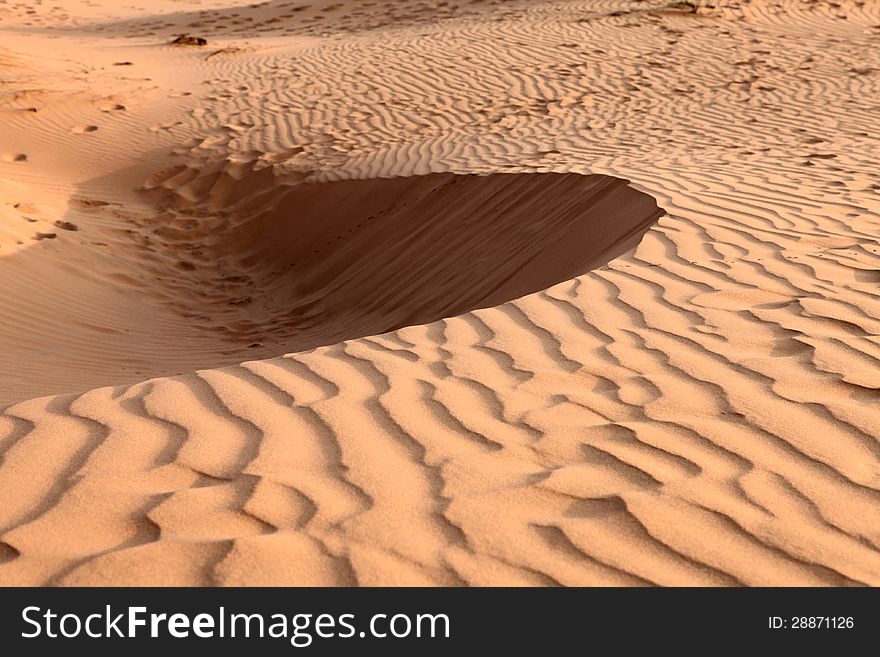 Sand Dunes On Sunset. Pattern