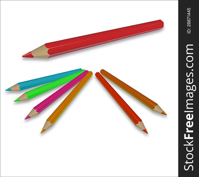 Vector image of diffirent color pencils