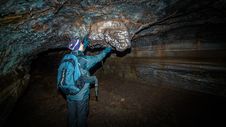 A Man In An Underground Tunnel. Stock Images A Man In An Underground Tunnel. Stock Images
