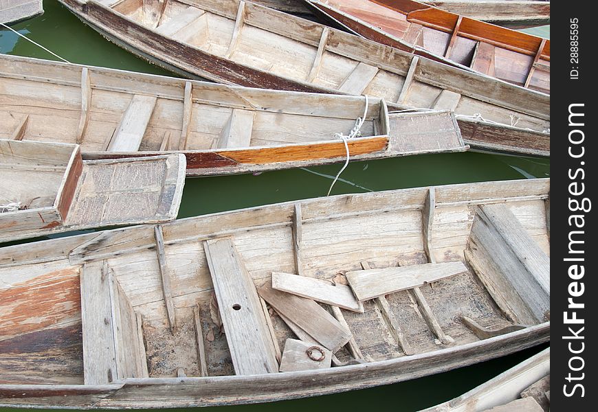 Native Thai style wood boat