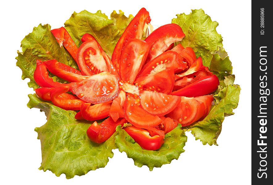 Platter of assorted fresh vegetables on restaurant table