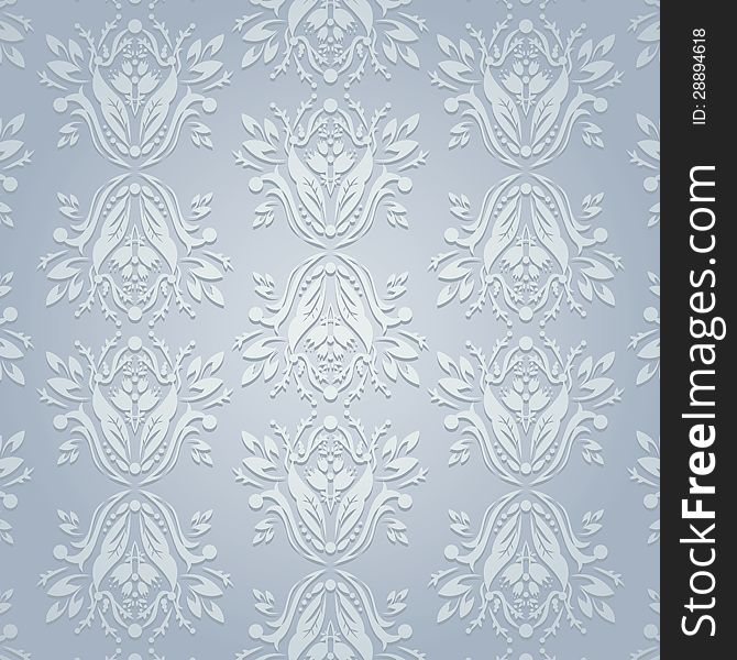 Floral silver pattern background. Floral silver pattern background