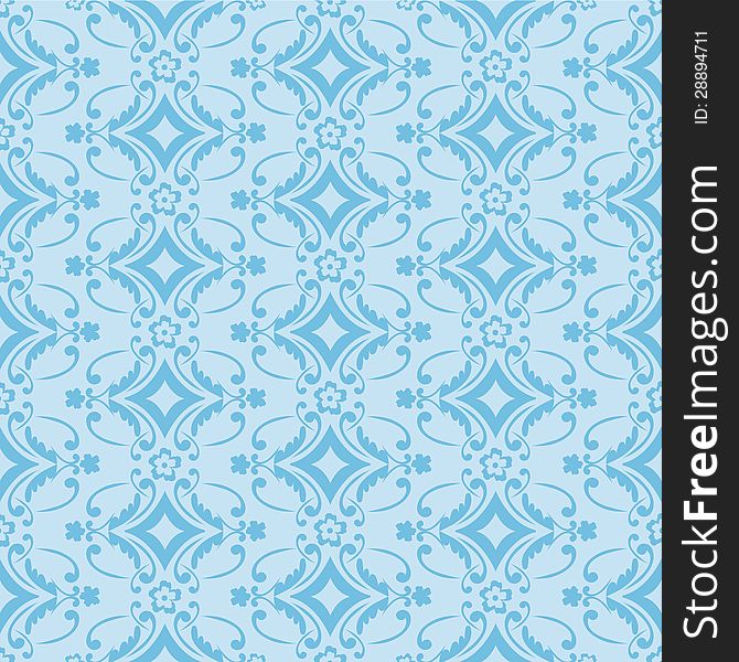 Blue seamless floral pattern. Blue seamless floral pattern