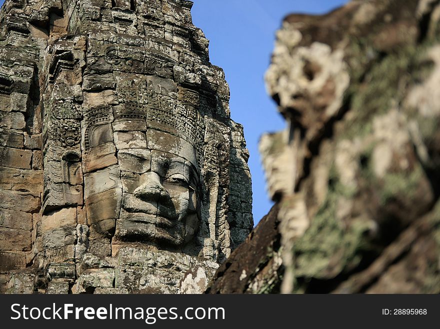 Bayon castle one famous place in Angkor wat complex. Bayon castle one famous place in Angkor wat complex.