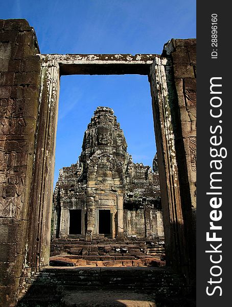 Bayon castle one famous place in Angkor wat complex. Bayon castle one famous place in Angkor wat complex.