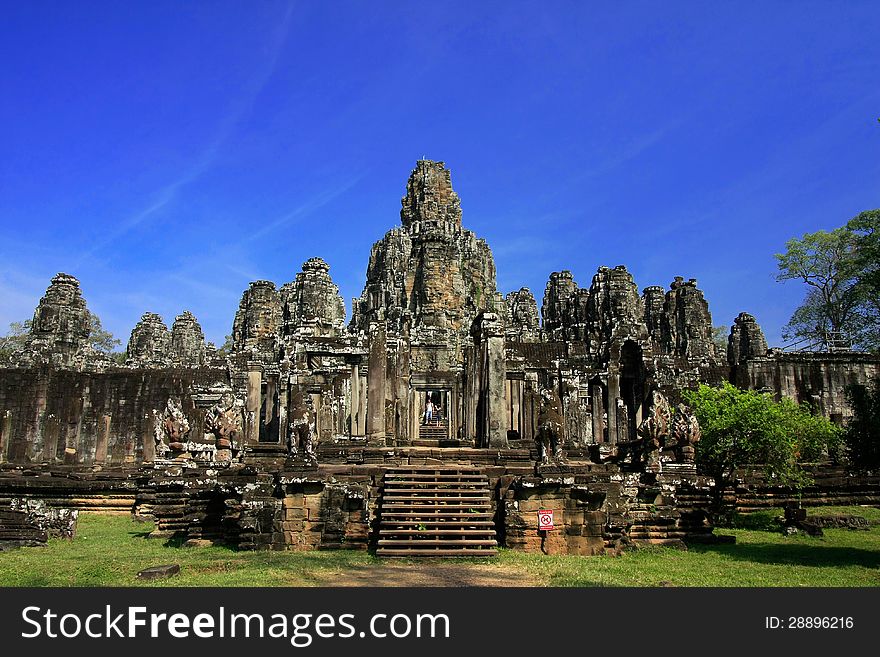 Bayon castle one famous place in Angkor wat complex. Bayon castle one famous place in Angkor wat complex.