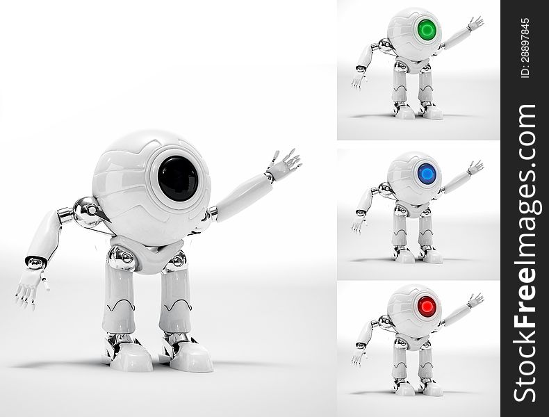 Robot isolated in white background