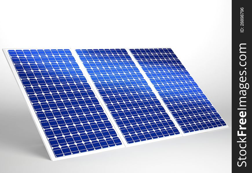 Solar panel in white background