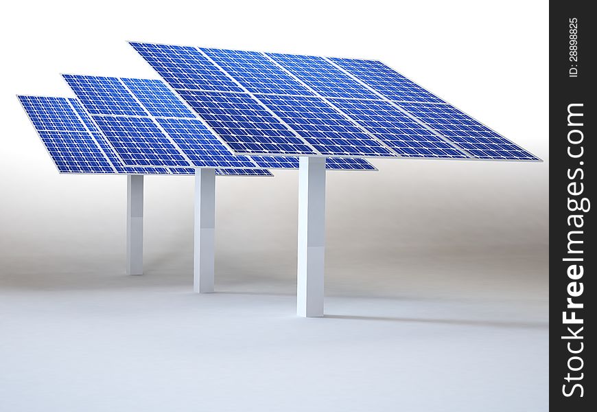 Solar panel in white background
