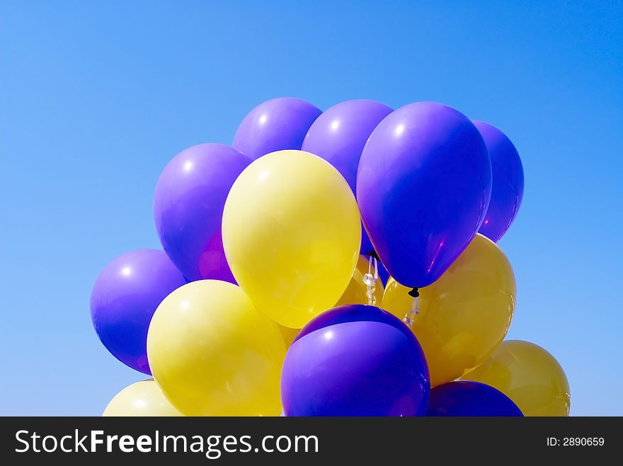 Balloons in the sky for party