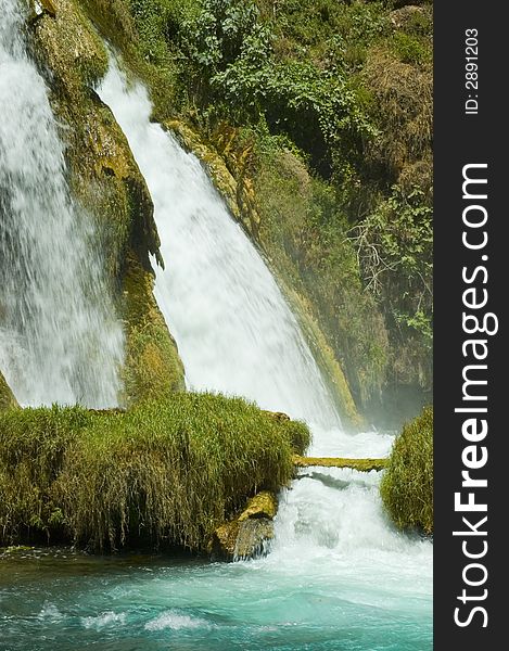 Exotic waterfall splashing in Turkey. Exotic waterfall splashing in Turkey