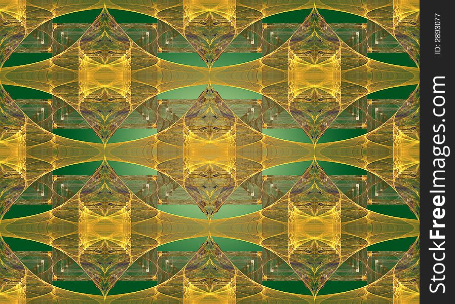 Seamless Golden diamonds Pattern on a green backckground
