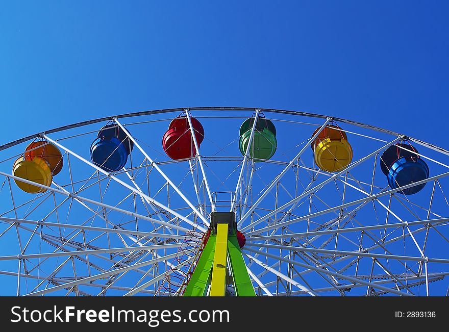 Segment of Ferris wheel in the sky
