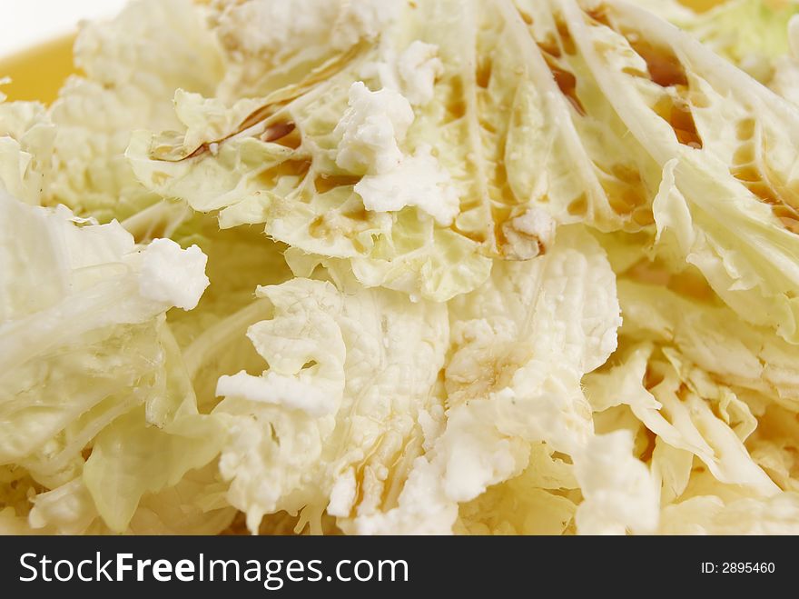 Salad with fresh cabbage brussels