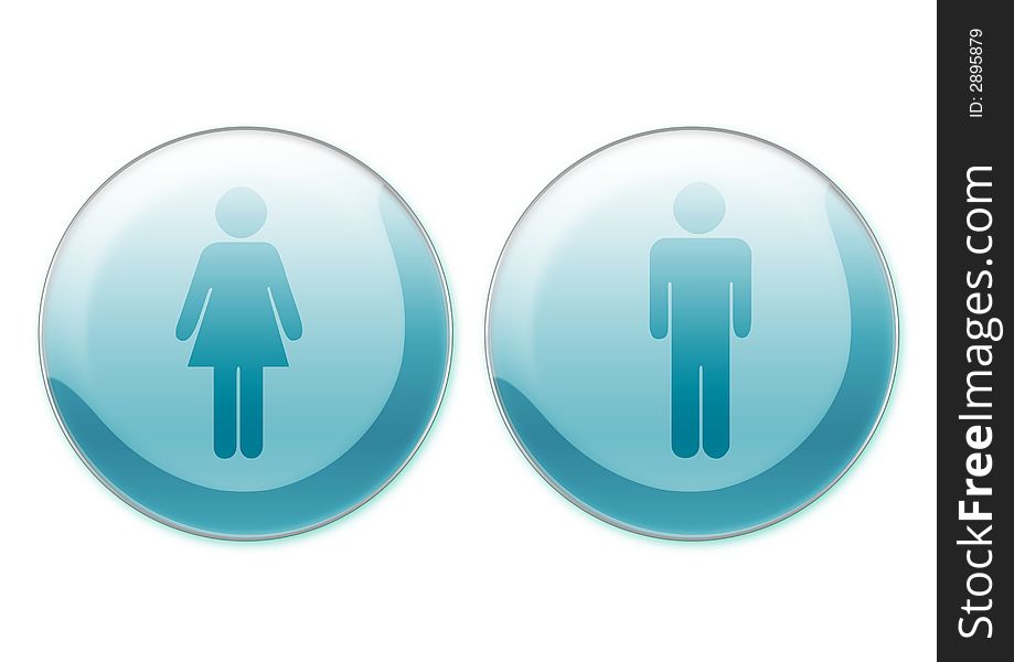 Computer generated feminine and male symbols over white background. Computer generated feminine and male symbols over white background