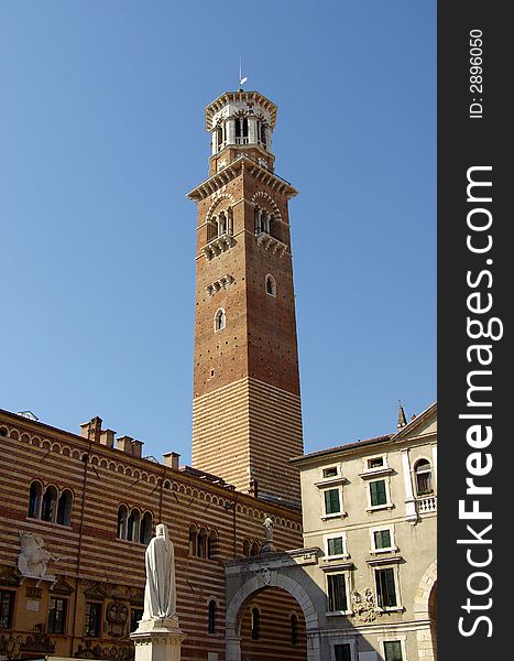 Torre dei Lamberti, Verona, Italy. Torre dei Lamberti, Verona, Italy.